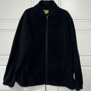 Bass Pro Shops Mens Fleece Jacket Full Zip Black Outerwear XL‎